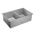Product Image of 31" X 20" Stainless Steel 16 Gauge Equal Double Bowl Sink, Undermount, G16200