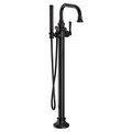 Product Image of Colinet Matte Black 1 Handle Tub Filler Includes Hand Shower, S44507BL