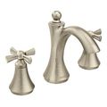 Product Image of Wynford Brushed Nickel 2 Handle Bathroom Faucet, Widespread, Cross Handle, T4524BN