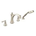 Product Image of Wynford Brushed Nickel 2 Handle Roman Tub Faucet Includes Hand Shower, T654BN
