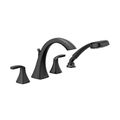 Product Image of Voss 2 Handle Roman Tub Faucet Includes Hand Shower (Matte Black), T694BL