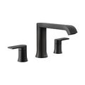 Product Image of Genta Lx Matte Black 2 Handle Roman Tub Faucet, T908BL