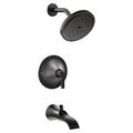 Product Image of Doux Matte Black Eco Performance Posi-temp Tub And Rainshower Trim, 1.75 Gpm, TS2203EPBL