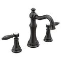 Product Image of Weymouth Matte Black 2 Handle Bathroom Faucet Lever Handles, Widespread, TS42108BL