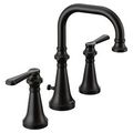 Product Image of Colinet Matte Black 2 Handle Bathroom Faucet, Widespread, TS44102BL