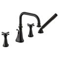 Product Image of Colinet Matte Black 2 Handle Roman Tub Faucet, TS44506BL