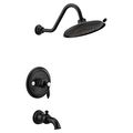 Product Image of Weymouth Matte Black M-core 3-series Tub And Rainshower Trim, 2.5 Gpm, UTS33103BL