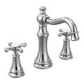 Product Image of Weymouth Chrome 2-Handle Widespread High Arc Bathroom Faucet, Cross Handle, TVS42114