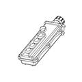 Product Image of Woodhead Pendant Control Station, NO/NC, 1-Speed, 4 Pushbutton, Mushroom Head Operator, 4X NEMA, 5054-1