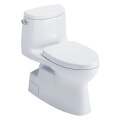Product Image of Carlyle II 1.28 GPF Skirted One-Piece Elongated Toilet w/ CEFIONTECT Ceramic Glaze, SoftClose Seat & Tornado Flush (Cotton White)