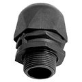 Product Image of 3/8" Straight Black Nylon Liquidtight Connector w/ Plastic Thread, 83511850