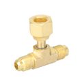 Product Image of 1/4" Access Tee Connector w/ Flare Nut & Depressor , 1/4" SAE x 1/4" FE SAE Swivel, Nut on Branch (Pack of 3)