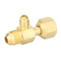Product Image of 1/4" Access Tee Connector w/ Flare Nut, 3/8" SAE x 3/8" FE SAE Swivel, Nut on Run