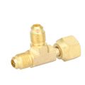 Product Image of 1/4" Access Tee Connector w/ Flare Nut, 1/4" SAE x 1/4" FE SAE Swivel, Nut on Run (Pack of 3)