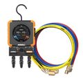 Product Image of Flex 1 Digital Manifold Gauge w/ HD Color Graphic Display & 1/4" 45-Degree Low Loss Refrigerant Hose Set - Red, Blue, and Yellow (5')