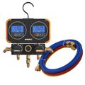 Product Image of Flex72 Manifold Gauge w/ Digital Display, Accomodates 72 Refrigerants & 1/4" 45-Degree Refrigerant Charging Hose Set (5')