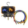 Product Image of Flex-X Manifold Gauge w/ HD Digital Display, Accommodates 72 Refrigerants & 1/4" 45-Degree Charging Refrigerant Hose Set (5')