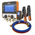 Product Image of Nexus Digital Manifold Gauge Kit w/ Micron Gauge, Bluetooth-Enabled & 1/4" 45-Degree Refrigerant Charging Hose Set (5')