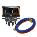Product Image of Digital Manifold Gauge 4 Valve w/ Wireless Temp Clamps (Bluetooth and myNAVAC App Compatible) - w/o Vacuum Gauge & 1/4" 45-Degree Refrigerant Charging Hose Set (5')