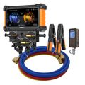 Product Image of Digital Manifold Gauge 4 Valve w/ Wireless Temp Clamps (Bluetooth and myNAVAC App Compatible) - w/ Vacuum Gauge & 1/4" 45-Degree Refrigerant Charging Hose Set (5')