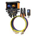 Product Image of Digital Manifold Gauge 4 Valve w/ Wireless Temp Clamps (Bluetooth and myNAVAC App Compatible) - w/ Vacuum Gauge & 1/4" 45-Degree Low Loss Refrigerant Hose Set - Red, Blue, and Yellow (5')