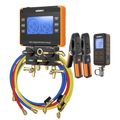 Product Image of NEXUS Digital Manifold Gauge Kit w/ Vacuum Gauge, Bluetooth-Enabled & 1/4" 45-Degree Charging Refrigerant Hose Set (5')
