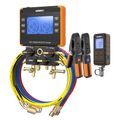 Product Image of NEXUS Digital Manifold Gauge Kit w/ Vacuum Gauge, Bluetooth-Enabled & 1/4" 45-Degree Low Loss Refrigerant Hose Set - Red, Blue, and Yellow (5')