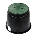 Product Image of 10" Round Standard Series Irrigation Control Valve Box (Black Box/Green Cover)