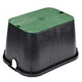 Product Image of 14" x 19" x 12" Standard Series Valve Box w/ Electrical Cover (Black Box/Green Cover)