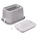 Product Image of 14" x 19" x 12" Rectangular Pro-Spec Series Valve Box w/ Bolt-Down Electrical Cover (Gray Box/Gray Cover)