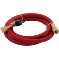 Product Image of 1/4" 45° Refrigerant Charging Hose w/Ball Valve - Red (5')