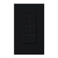 Product Image of Nova T, 6-Port Frame, Field Customizable, Fits Architectural-Style Wall Plates,w/ Wall Plate, Black