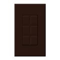 Product Image of Nova T, 6-Port Frame, Field Customizable, Fits Architectural-Style Wall Plates,w/ Wall Plate, Brown