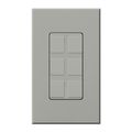 Product Image of Nova T, 6-Port Frame, Field Customizable, Fits Architectural-Style Wall Plates,w/ Wall Plate, Gray