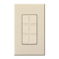 Product Image of Nova T, 6-Port Frame, Field Customizable, Fits Architectural-Style Wall Plates,w/ Wall Plate, Light Almond