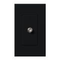 Product Image of Nova T Coaxial Cable Jack, F-Style, 75 Ohm Cable, Fits Architectural-Style Wall Plates, 1 Gangw/ Wall Plate, Black
