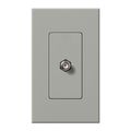 Product Image of Nova T Coaxial Cable Jack, F-Style, 75 Ohm Cable, Fits Architectural-Style Wall Plates, 1 Gangw/ Wall Plate, Gray