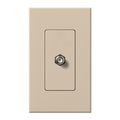 Product Image of Nova T Coaxial Cable Jack, F-Style, 75 Ohm Cable, Fits Architectural-Style Wall Plates, 1 Gangw/ Wall Plate, Taupe