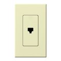 Product Image of Architectural Telephone Jack, 6-conductor, RJ11, Single Gangw/ Wall Plate, Matte Finish, Almond