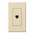 Product Image of Architectural Telephone Jack, 6-conductor, RJ11, Single Gangw/ Wall Plate, Matte Finish, Beige