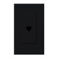 Product Image of Architectural Telephone Jack, 6-conductor, RJ11, Single Gangw/ Wall Plate, Matte Finish, Black