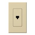 Product Image of Architectural Telephone Jack, 6-conductor, RJ11, Single Gangw/ Wall Plate, Matte Finish, Ivory