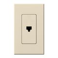 Product Image of Architectural Telephone Jack, 6-conductor, RJ11, 1 Gangw/ Wall Plate, Matte Finish, Light Almond