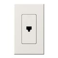 Product Image of Architectural Telephone Jack, 6-conductor, RJ11, Single Gangw/ Wall Plate, Matte Finish, White