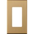 Product Image of Nova T Wall Plate Kit, 1-Gang, Fits Small Accessory/Wall Keypad Insert, No Fins Broken, Metal Finish, Satin Brass