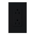 Product Image of Architectural 15A Duplex Receptacle, 125V,w/ Wall Plate,w/ Wall Plate, Matte Finish, Black