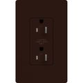 Product Image of Architectural 15A Dual Dimming, Tamper Resist Duplex Receptacle, 125V,w/ Wall Plate, Matte Finish, Brown