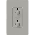 Product Image of Architectural 15A Dual Dimming, Tamper Resist Duplex Receptacle, 125V,w/ Wall Plate, Matte Finish, Gray