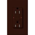 Product Image of Architectural 15A Tamper-Resist GFCI Duplex Receptacle, Self-Testing, 125V,w/ Wall Plate, Matte Finish, Brown
