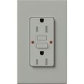 Product Image of Architectural 15A Tamper-Resist GFCI Duplex Receptacle, Self-Testing, 125V,w/ Wall Plate, Matte Finish, Gray